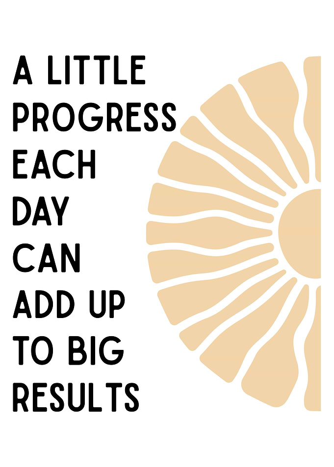 Progress Each Day Inspirational Art