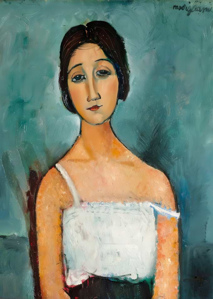 Modigliani-style portrait of a woman