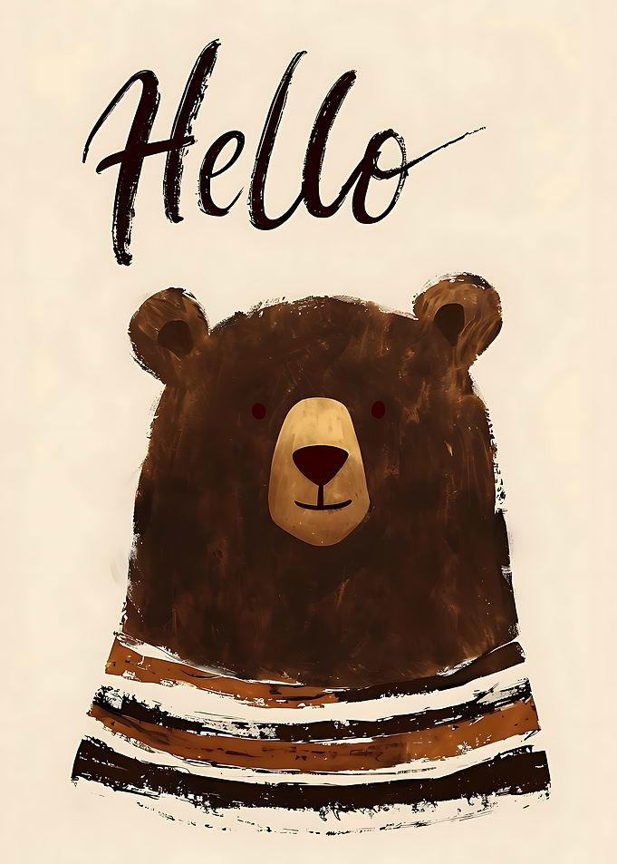 Hello Bear Illustration