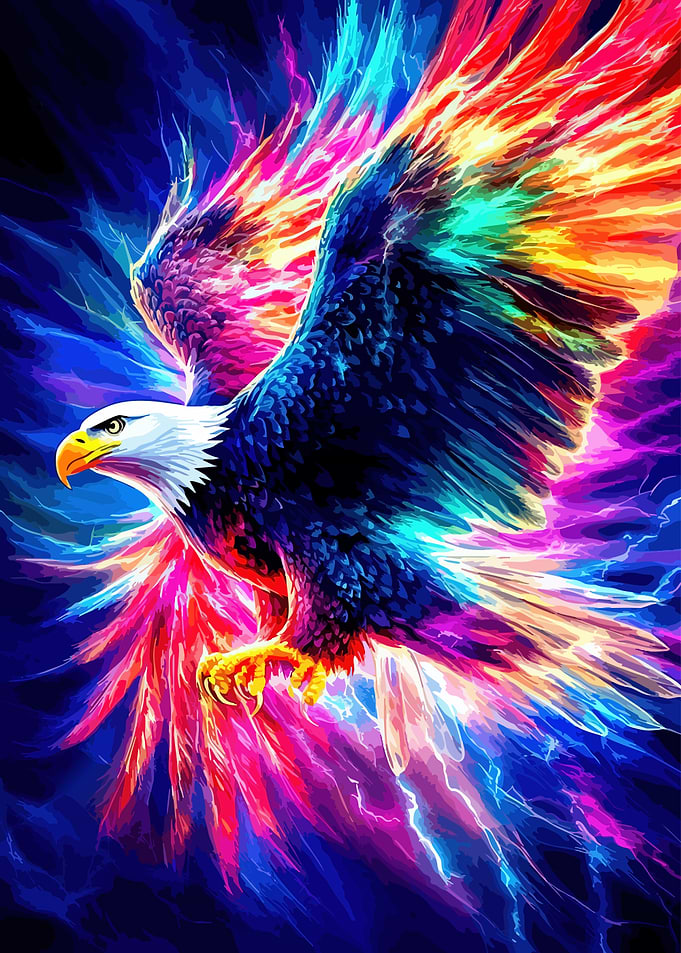 Colorful Eagle Digital Art