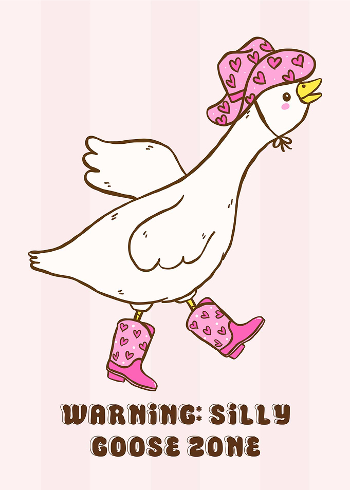 Silly Goose Zone Cartoon Illustration