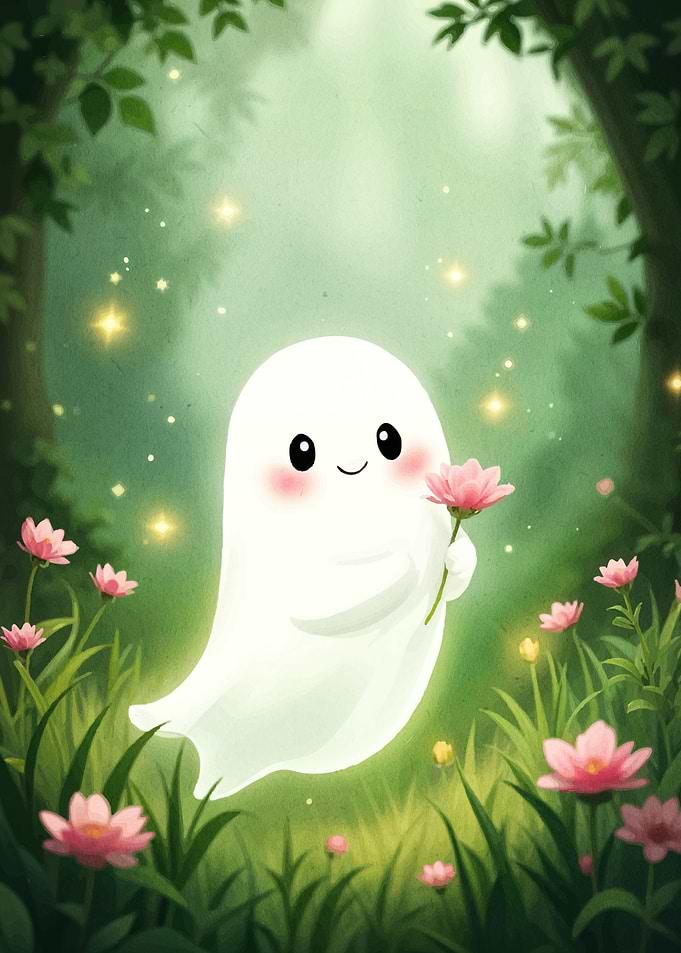 Cute Ghost Flower Forest