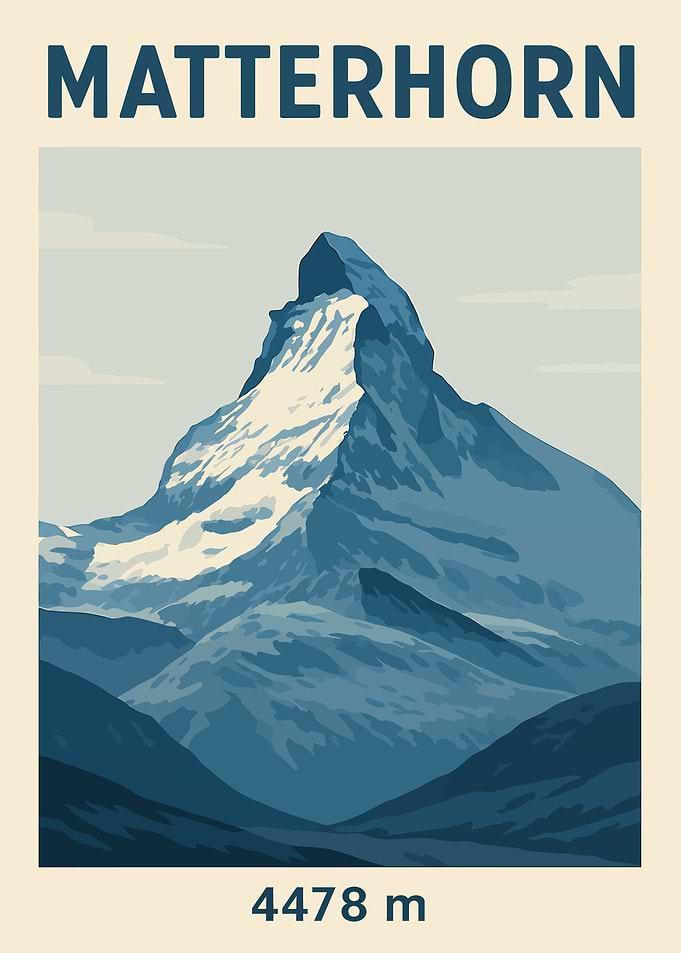 Matterhorn Mountain Travel Poster Wall Art