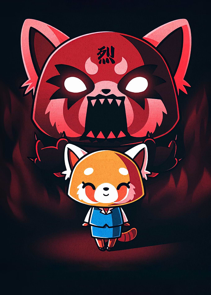 Aggretsuko Rage Cartoon Illustration