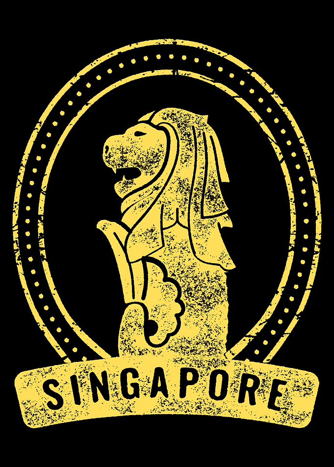 Singapore Merlion Emblem in Yellow