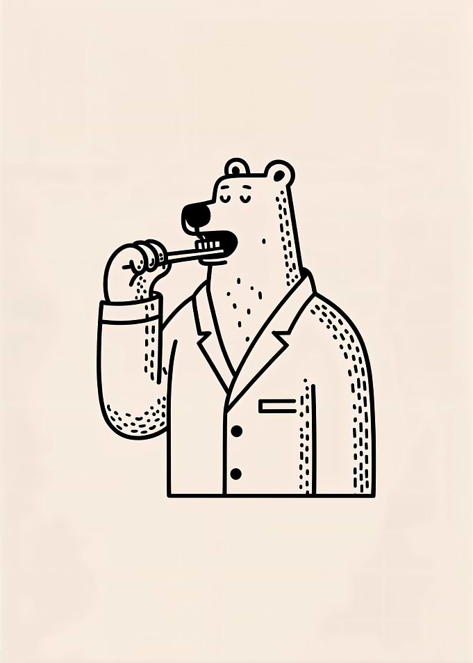Bear Brushing Teeth