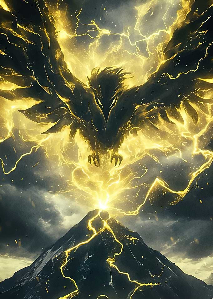 Electric Phoenix Over Mountain