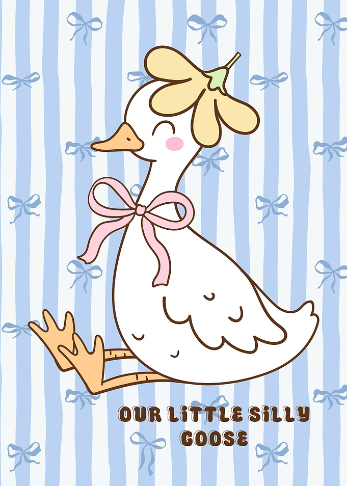 Cute Goose Cartoon Illustration