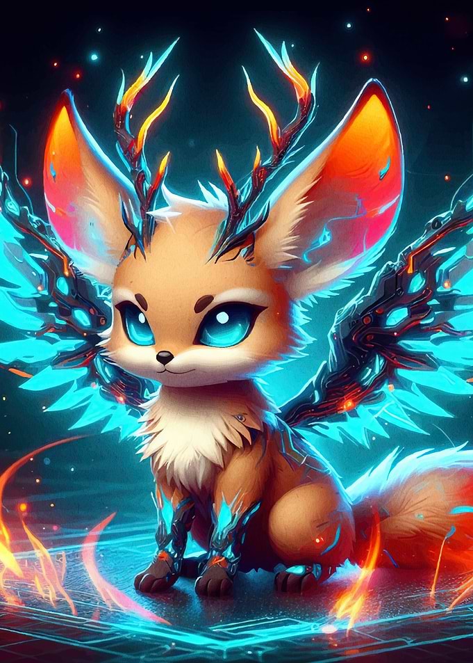Cyberpunk Fox Wings Antlers