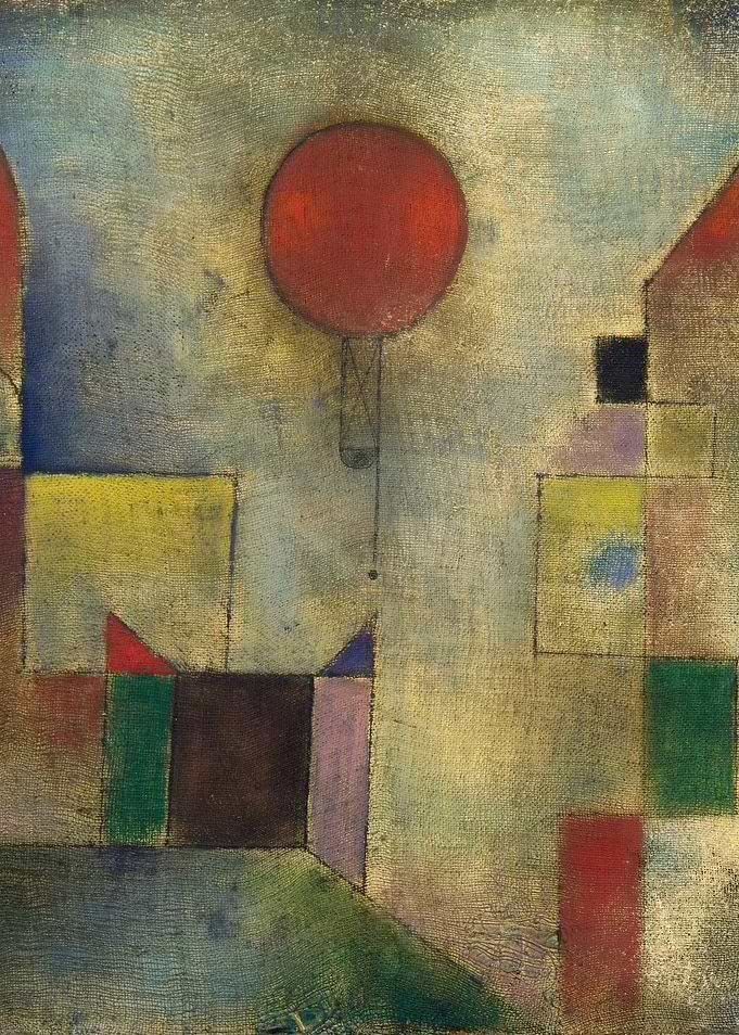 Abstract Cityscape with Red Balloon