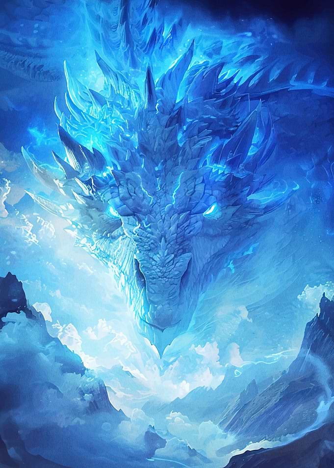 Majestic Dragon Cloudy Landscape