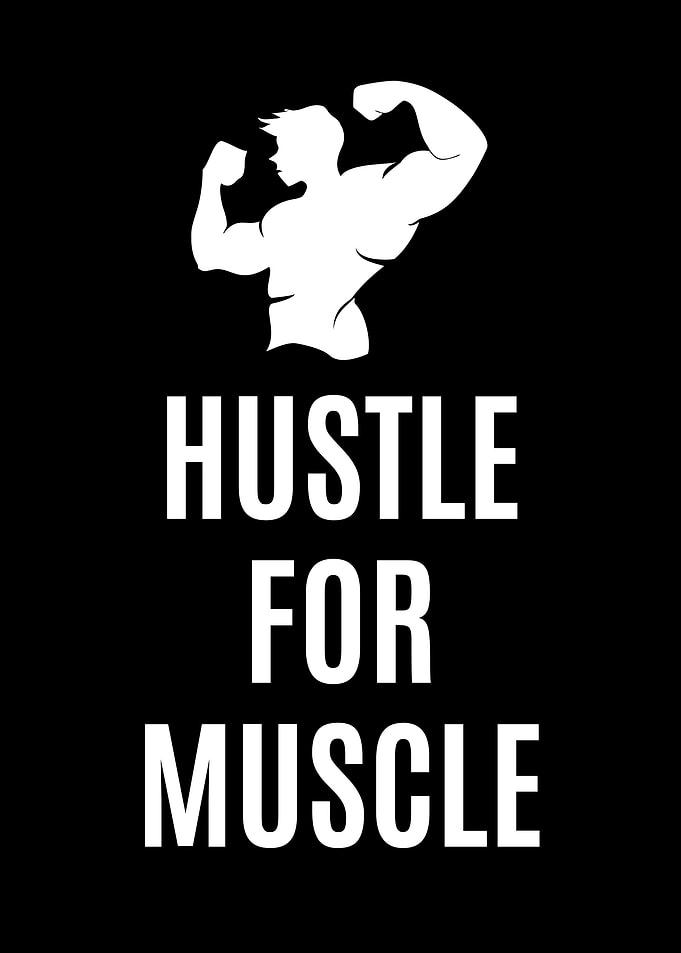 Hustle for Muscle – Motivational Gym Wall Art Print