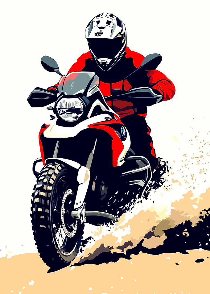 Motorcycle Rider in Action