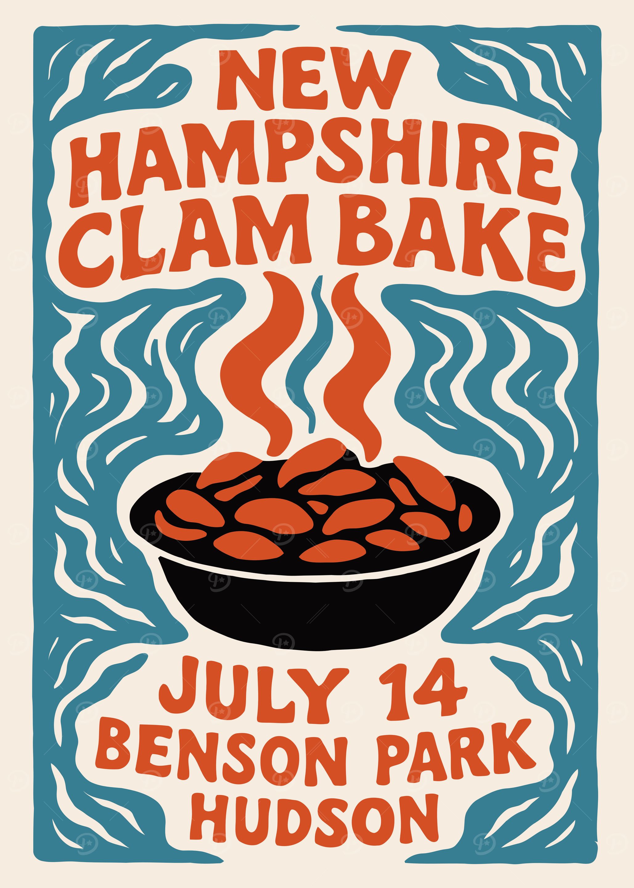 New Hampshire Clam Bake Poster