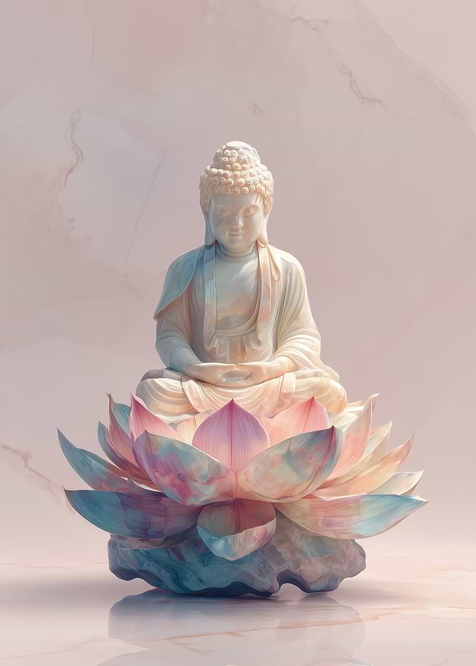 Buddha Statue on Lotus Flower