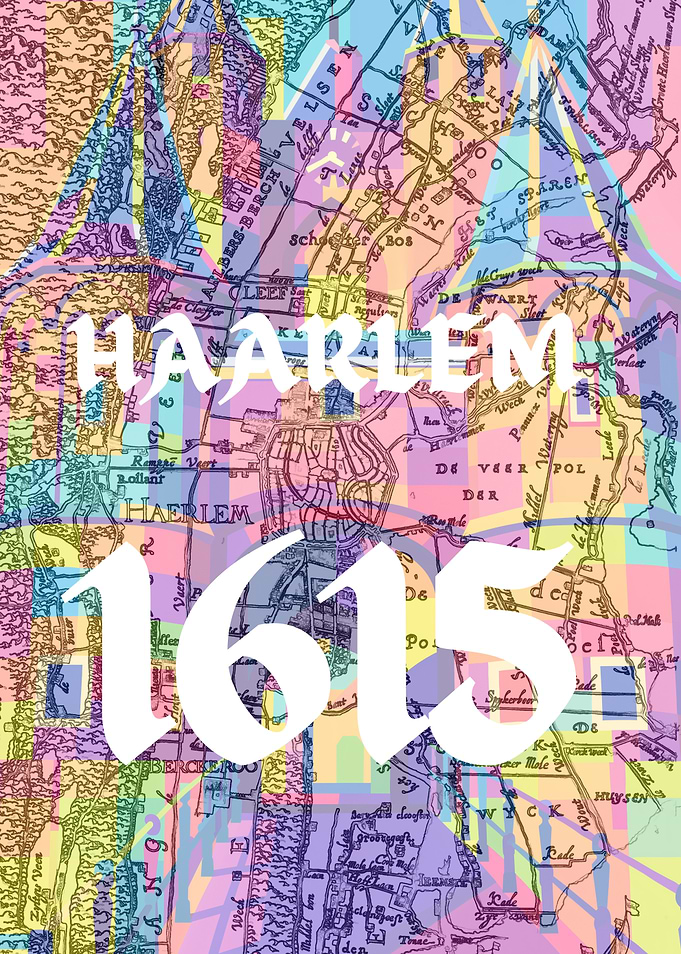 Haarlem 1615 Map Colorful Overlay