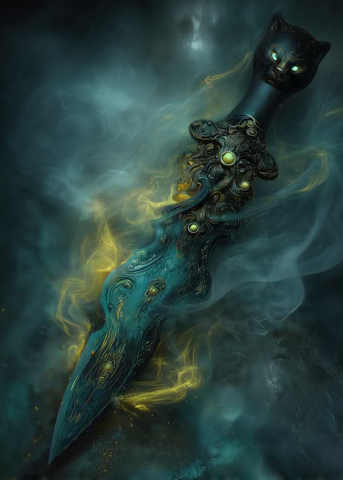 Ornate Cat-Hilted Dagger