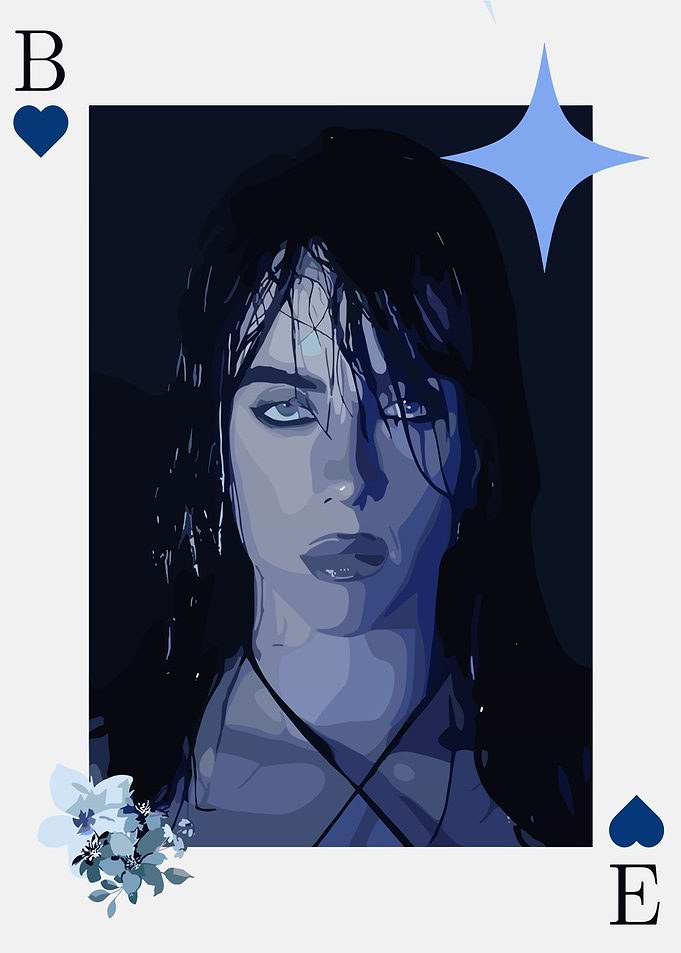 Billie Eilish playing card art