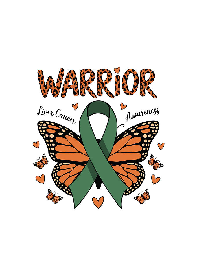 Liver Cancer Awareness Warrior Butterfly