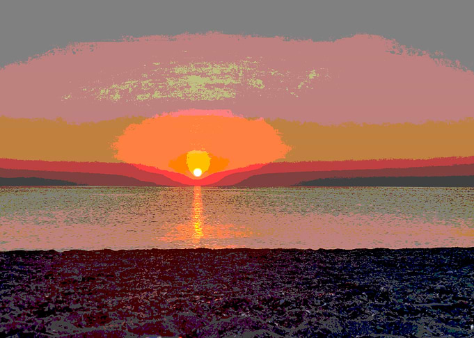 Vibrant Sunset Over the Ocean