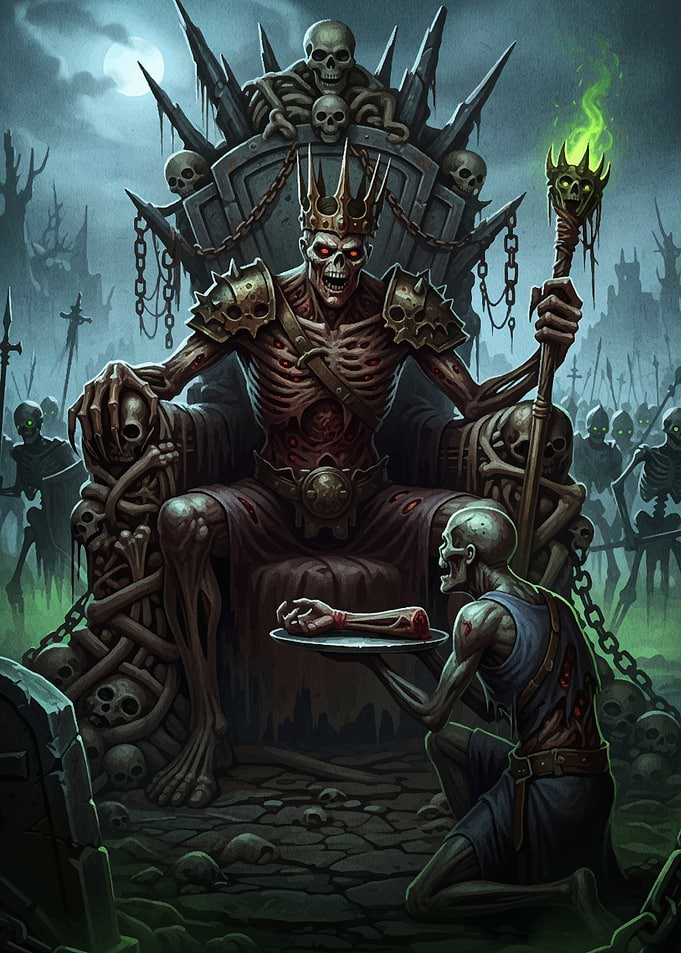Undead King on Throne with Offering