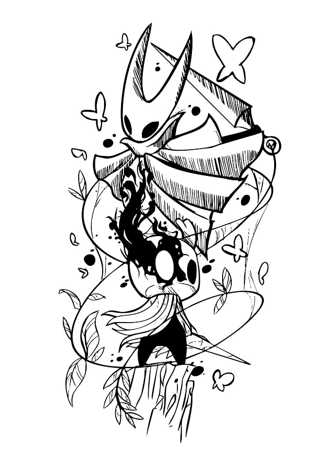 Hollow Knight Ink Drawing