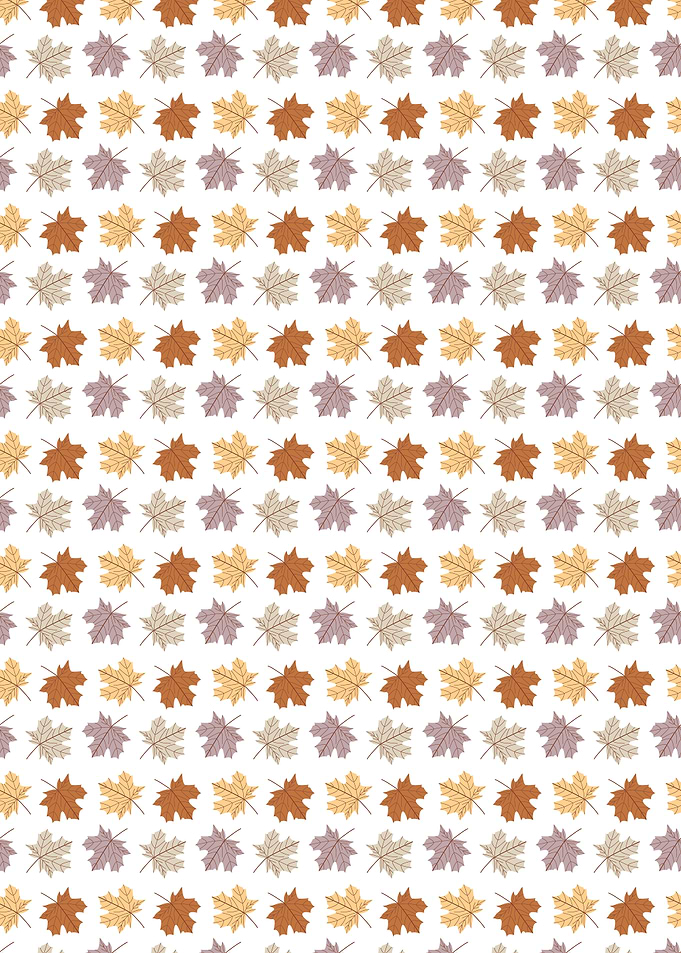Autumn Leaves Pattern on White Background