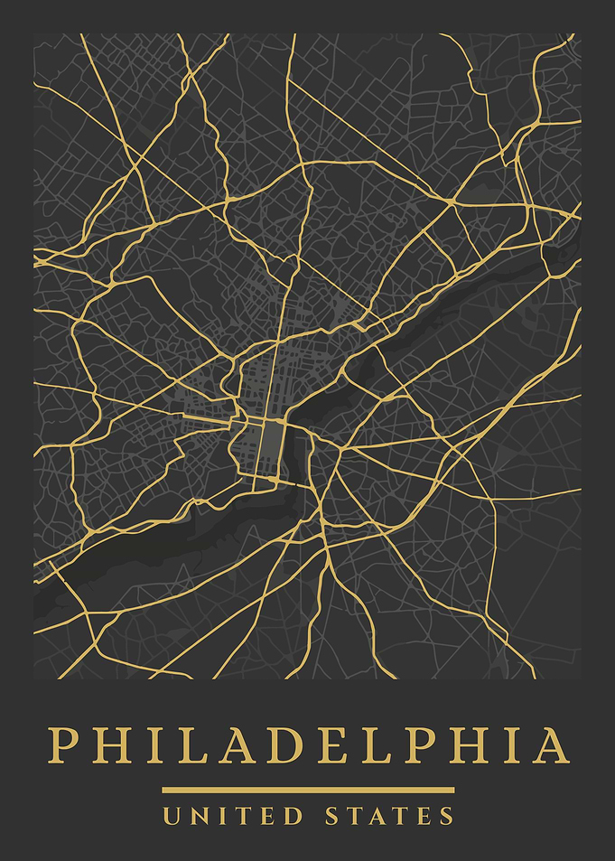 Philadelphia City Map Art Print