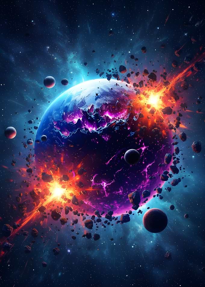 Exploding Planet in Deep Space