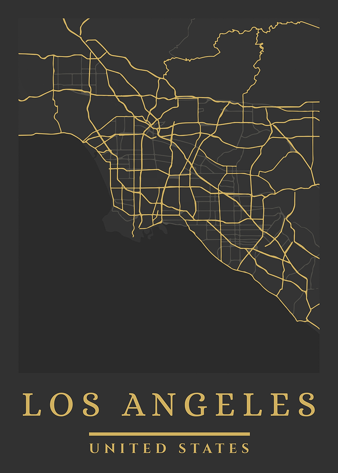 Los Angeles Map Art Print