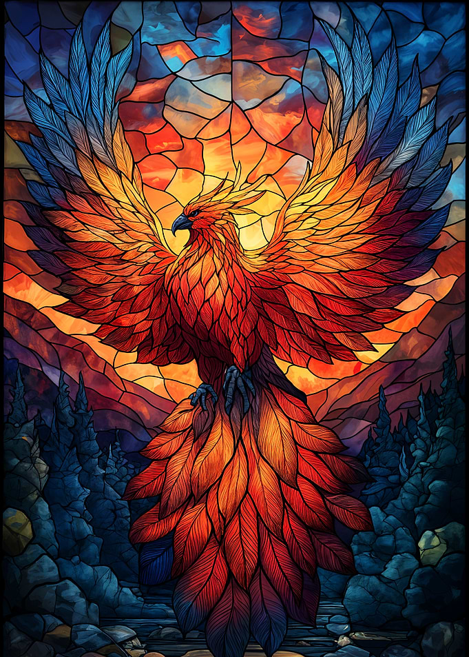 Phoenix Stained Glass Art
