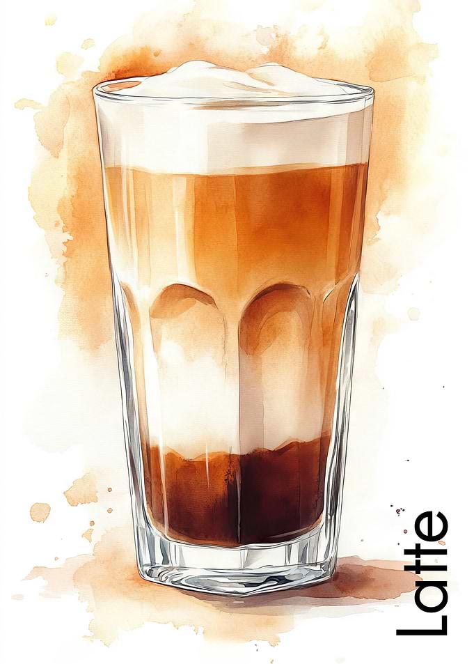 Watercolor Latte Art | Modern Coffee Decor