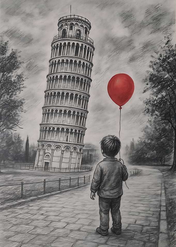 Leaning Tower and Red Balloon