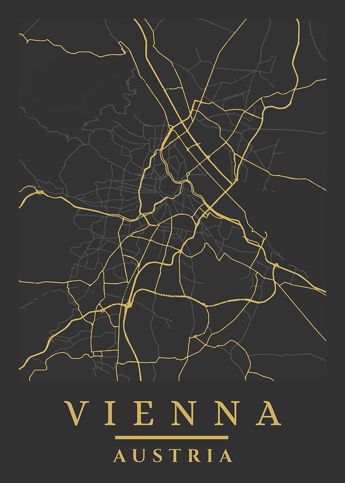 Vienna, Austria City Map Art