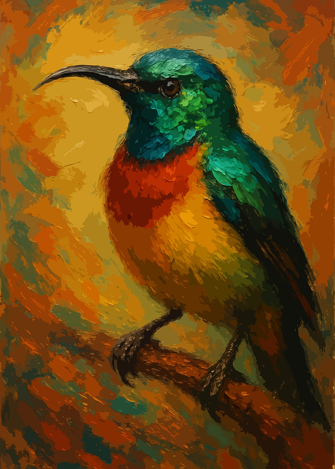 Colorful Bird Painting Art