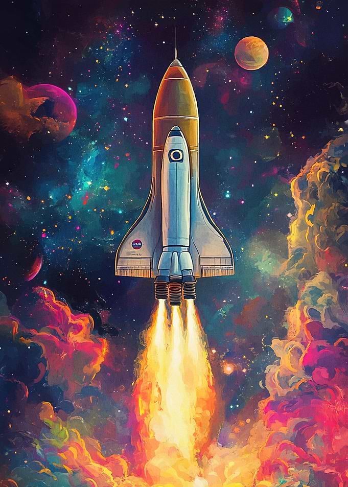 Space Launching Colorful Nebula