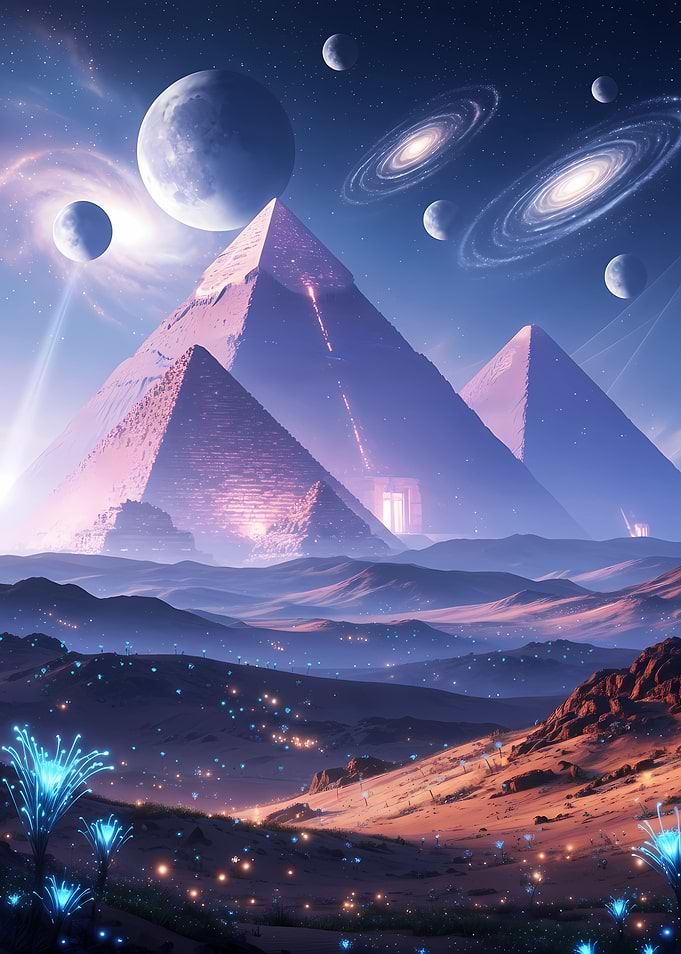 Futuristic Pyramids in a Cosmic Landscape