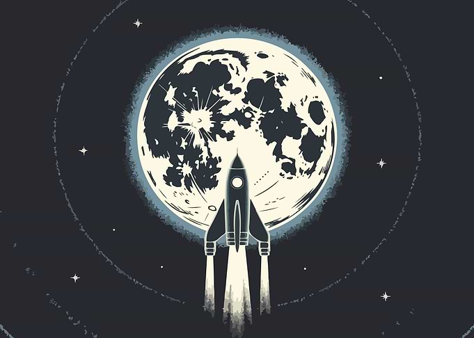 Rocket to the Moon Illustration