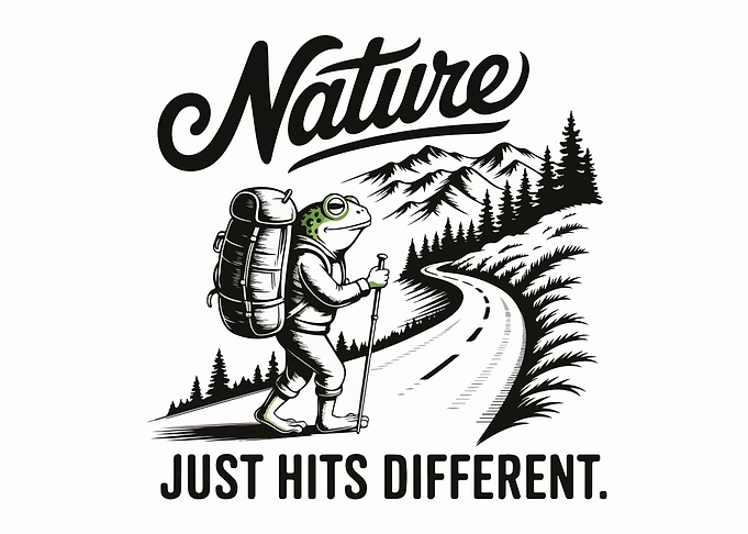 Frog Hiker: Nature Just Hits Different