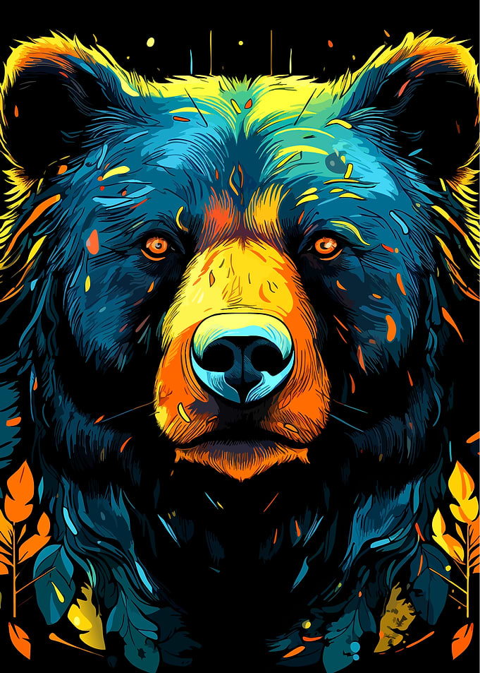 Colorful Bear Portrait
