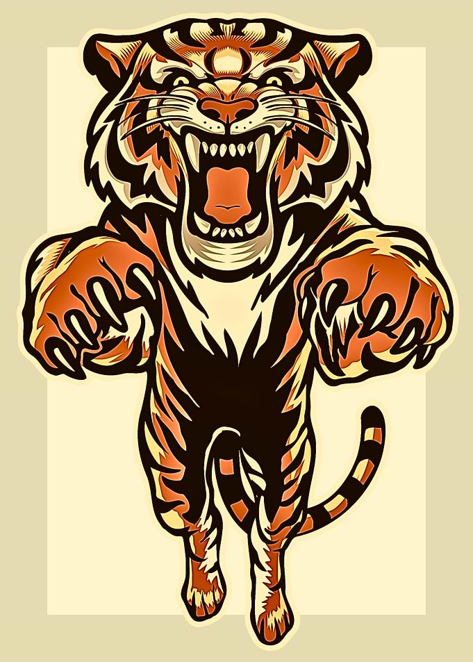 Roaring Tiger Illustration
