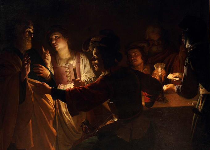 Cardsharps painting with candle light