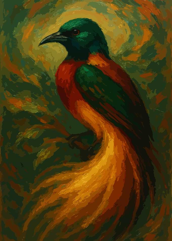 Colorful Bird Painting Vibrant Art