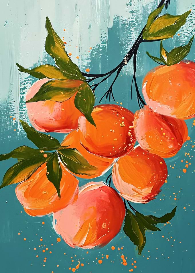 Abstract Orange Fruit Painting
