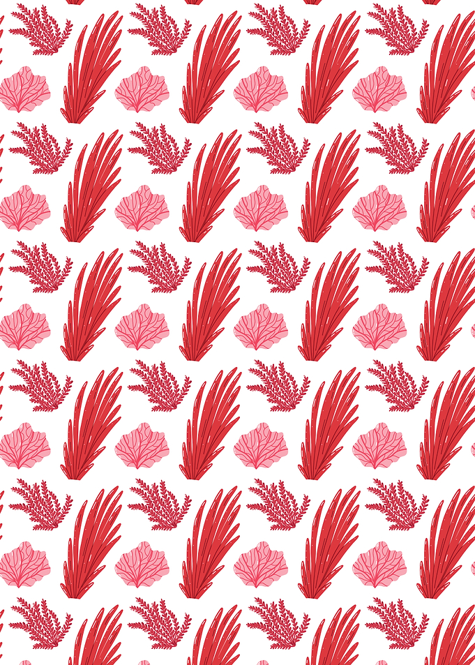 Red and Pink Seaweed Pattern