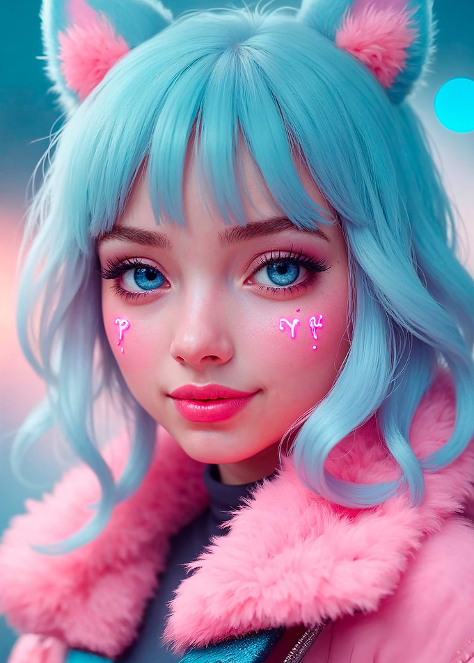 Anime Girl with Cat Ears