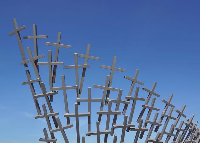 Crosses Against Blue Sky