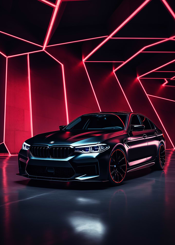 BMW M5 in Neon Tunnel