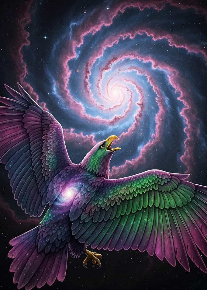 Cosmic Eagle Soaring Through Space