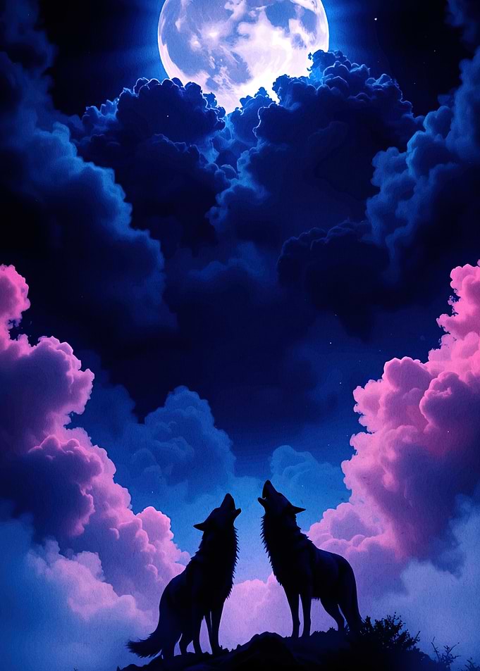 Wolves Howling Moon